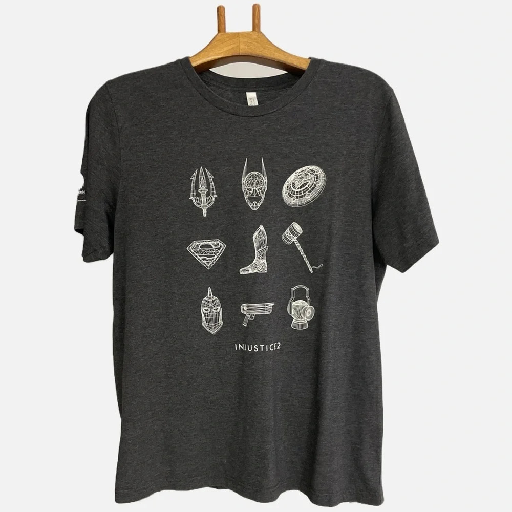 Bella Canvas Injustice 2‎ Graphic T-Shirt Size XL Gray White
